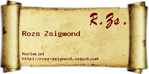 Rozs Zsigmond névjegykártya